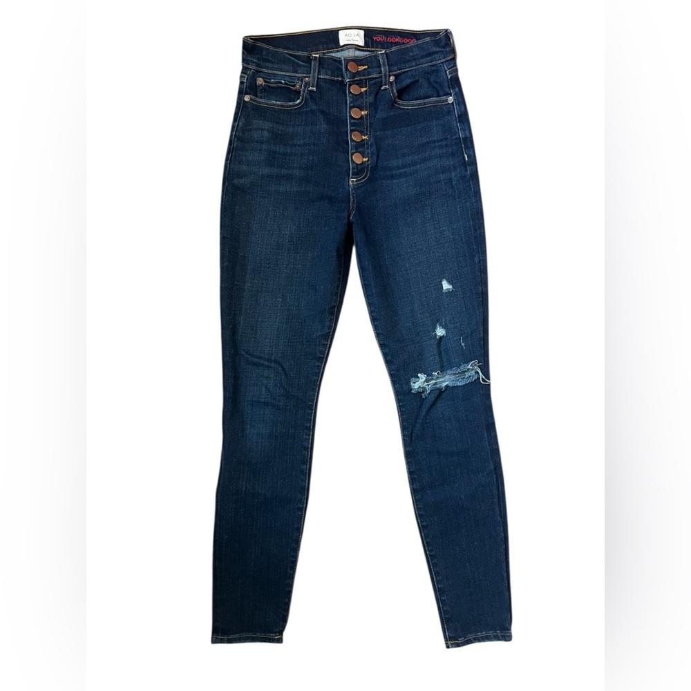 AO LA by Alice + Olivia High Rise Distressed Skinny Jeans | Size 27